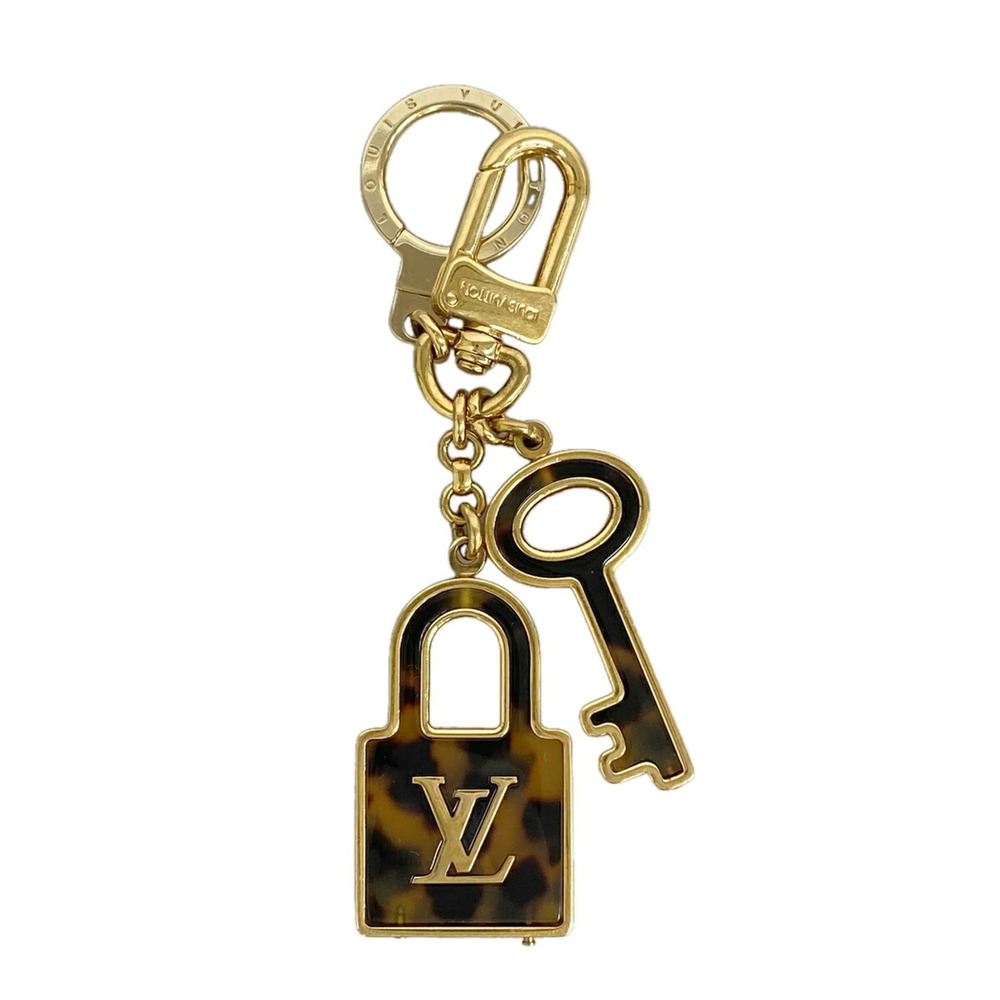Louis Vuitton Keychain Charm Portefeuille Confidence M65088 Gold Brown Women's